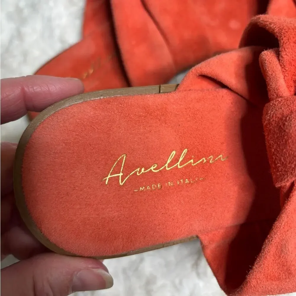 Avellini NEW Coral Suede Double Knot Strap Slip On Sandals 10 - Picture 2 of 4